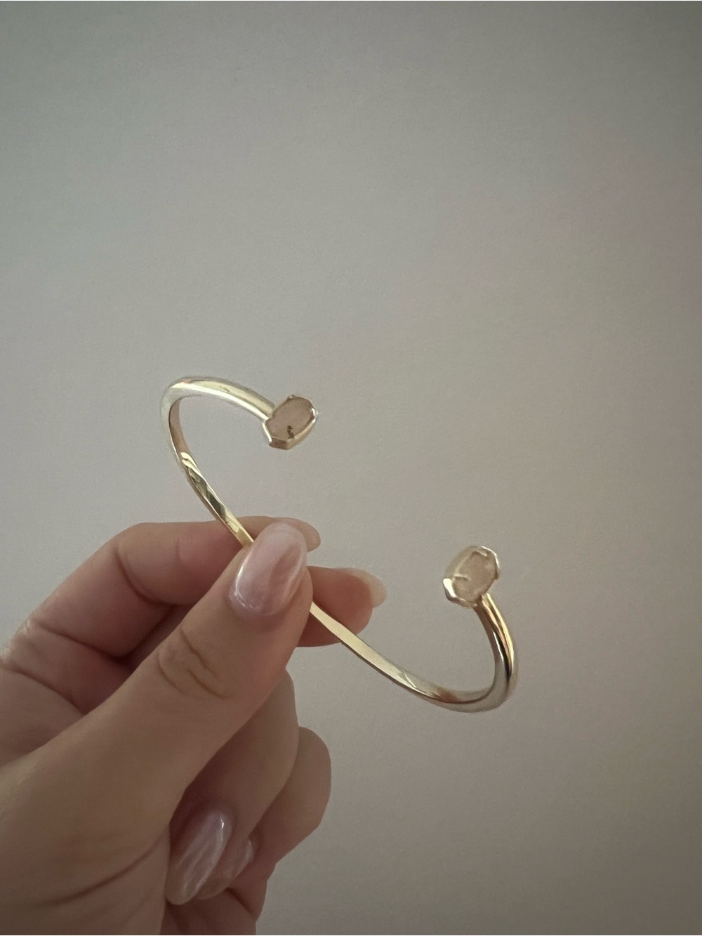 Kendra Scott Gold Open Cuff with Blush Pink Stones